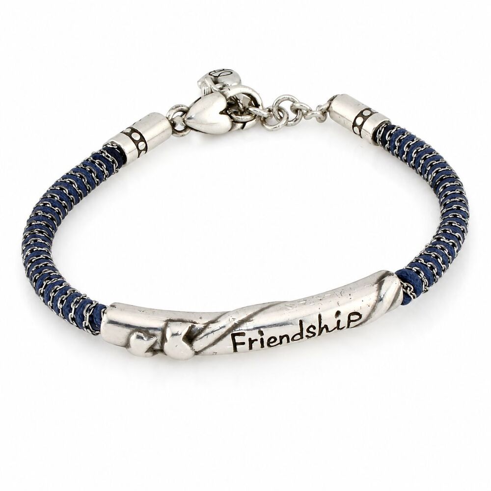 Brighton Friendship Blue Corded Silver Tone Bracelet J84316 Retired
